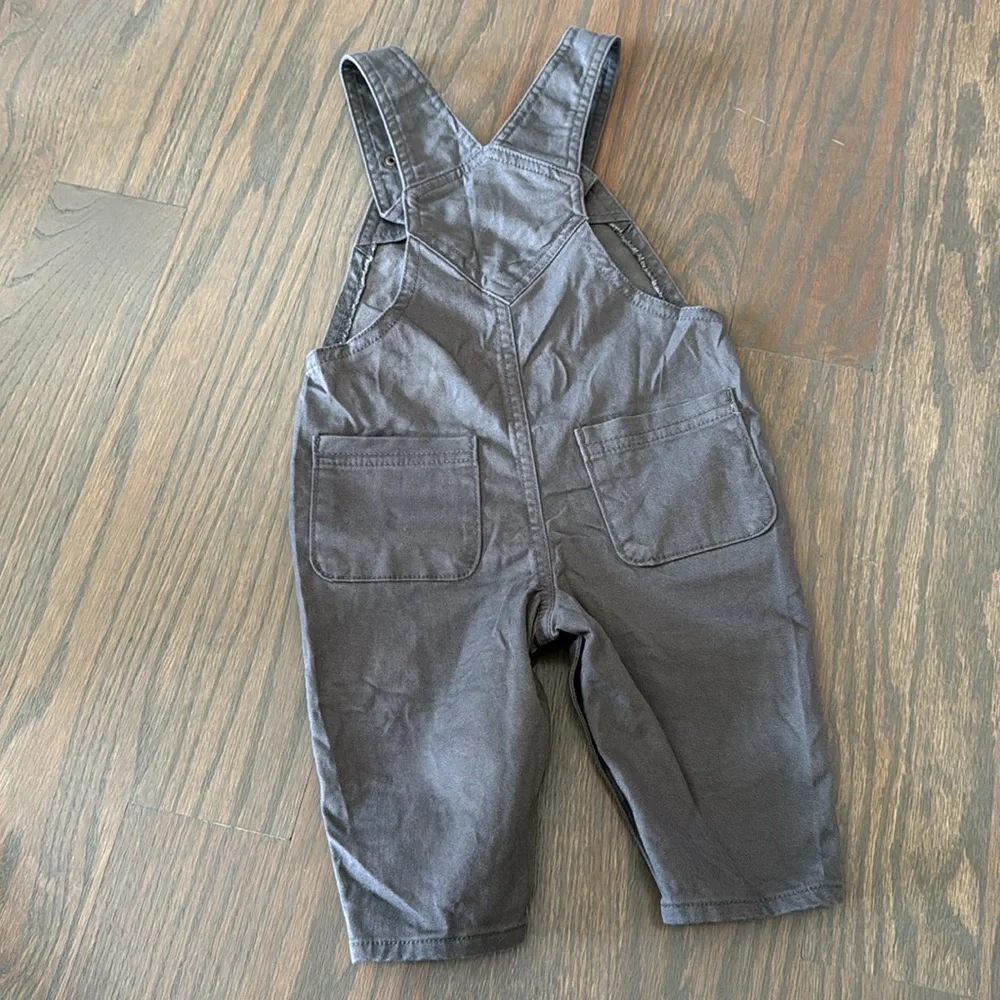 Old Navy Baby Gray Twill Overalls Unisex 3-6M
